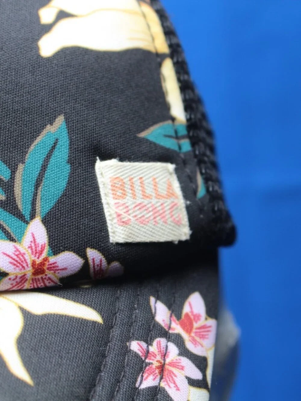 Billabong youth trucker snapback hat Black Blue Floral Tropical Purple